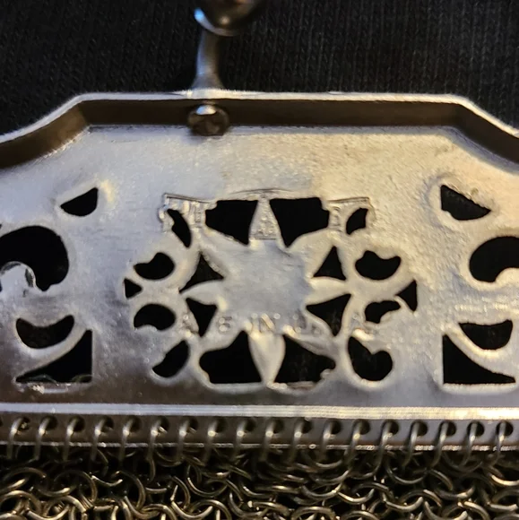 Antique Vintage Whiting & Davis Silver Tone Mesh Chain Purse Handbag - Picture 5 of 7